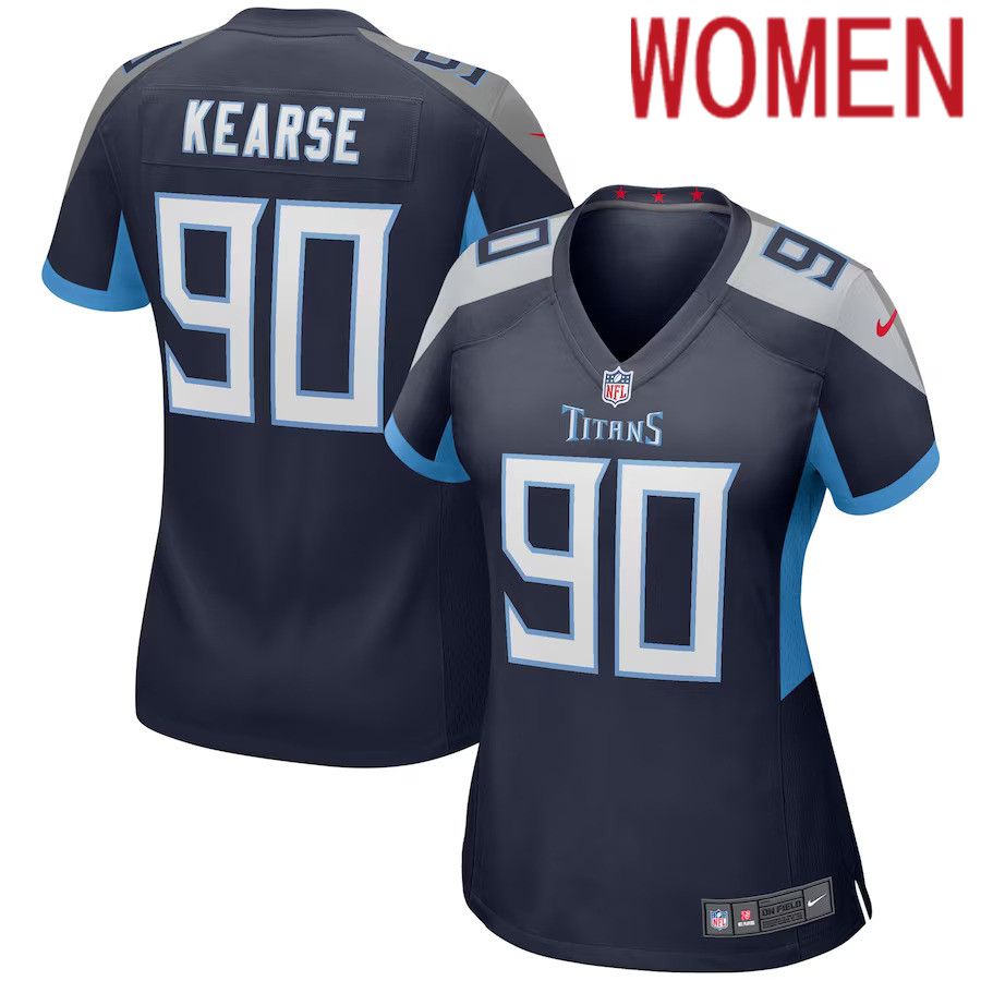 Women Tennessee Titans #90 Jevon Kearse Nike Navy Game Retired Player NFL Jersey->youth nfl jersey->Youth Jersey